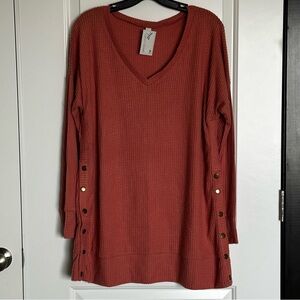 Zenana Mauve Waffle Knit Sweater – 1XL | NWT | Soft, Stylish & Seasonal